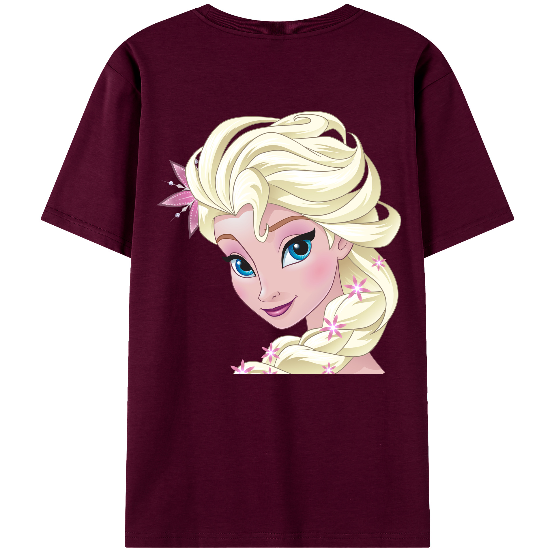 （画像用） アナと雪の女王 アンナ エルサ Frozen Anna Elsa レディース半袖Tシャツ(バックプリント)